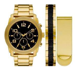 Men’s gold tone stainless steel watch